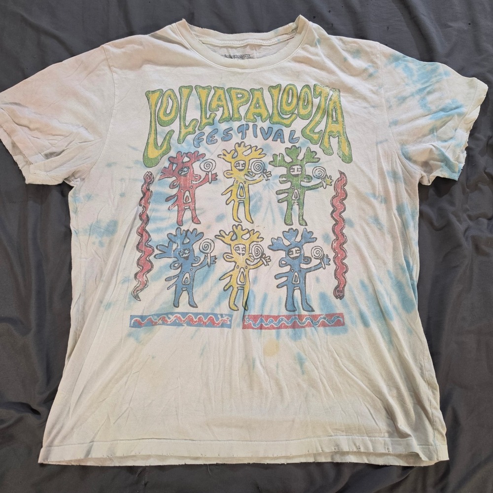 Lollapalooza 2021 Festival Tour Shirt Mens XL Tie Dye Graphic Lineup Foo Fighter